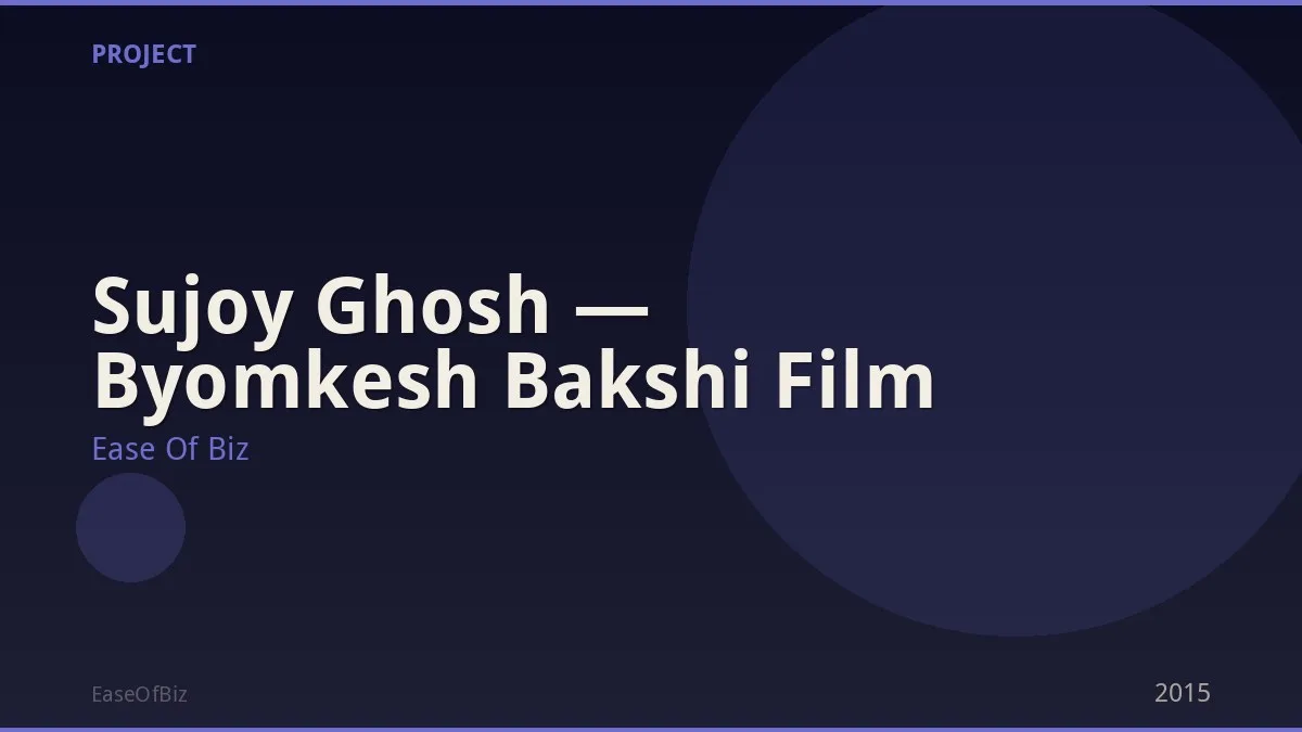 Sujoy Ghosh — Byomkesh Bakshi Film