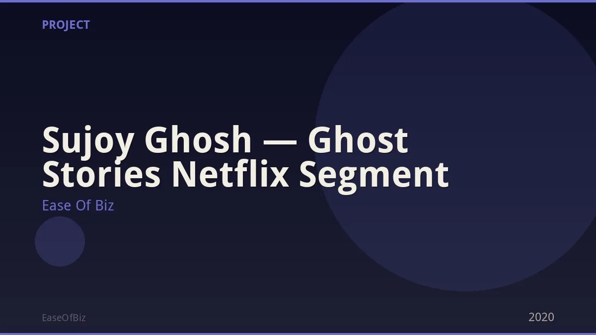 Sujoy Ghosh — Ghost Stories Netflix Segment