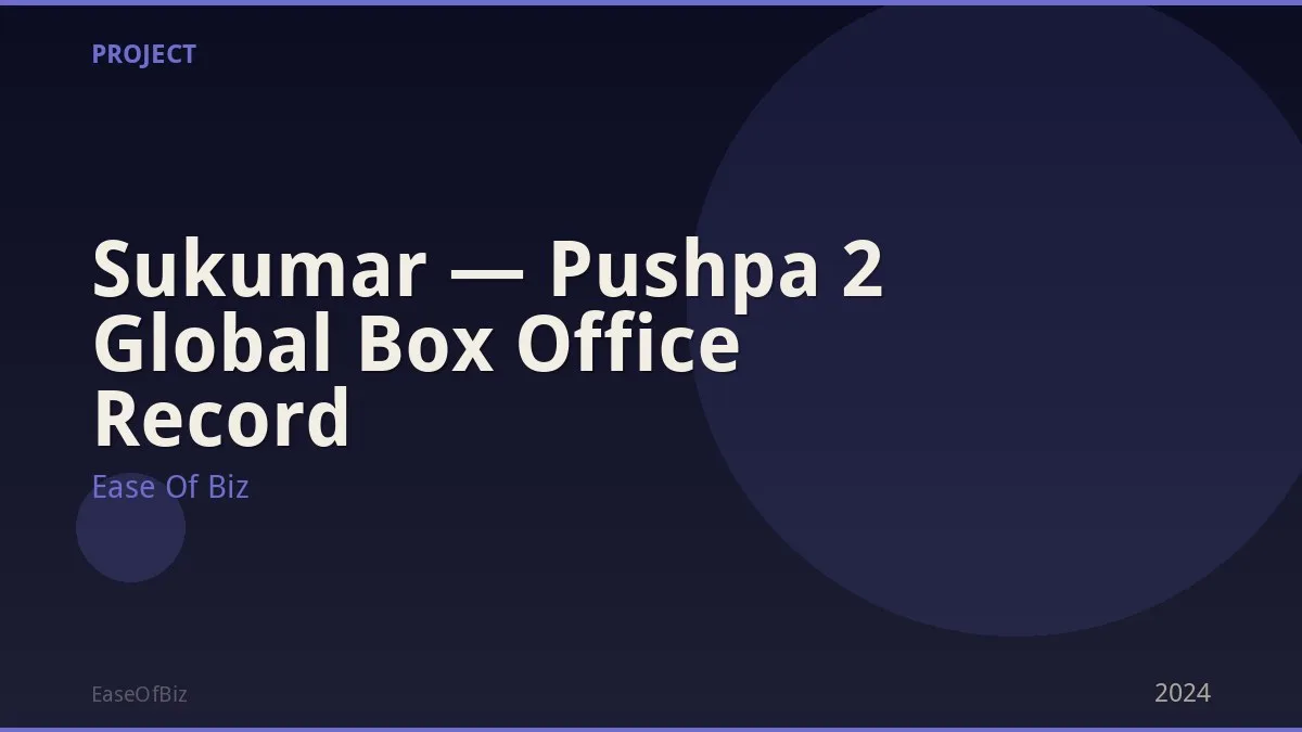 Sukumar — Pushpa 2 Global Box Office Record