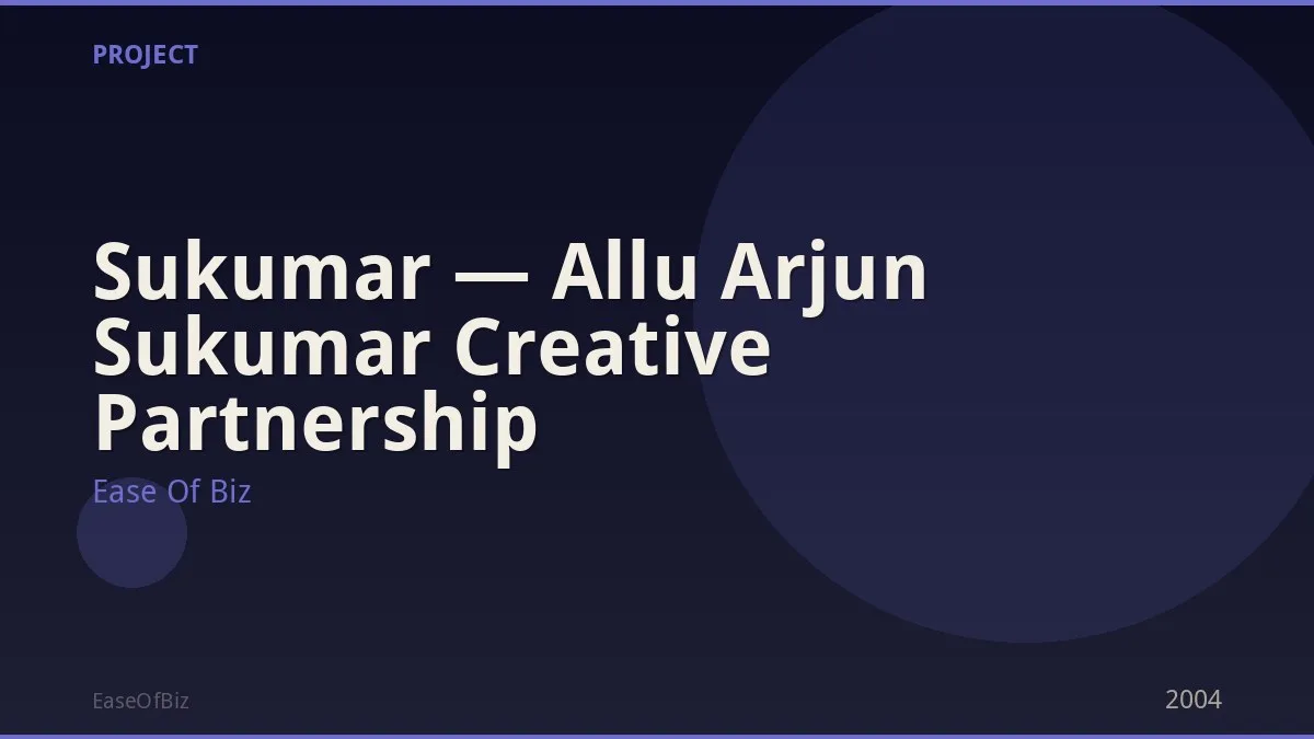 Sukumar — Allu Arjun Sukumar Creative Partnership