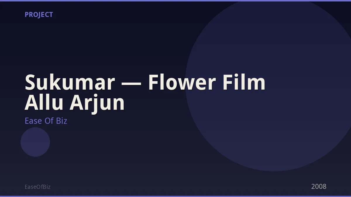 Sukumar — Flower Film Allu Arjun