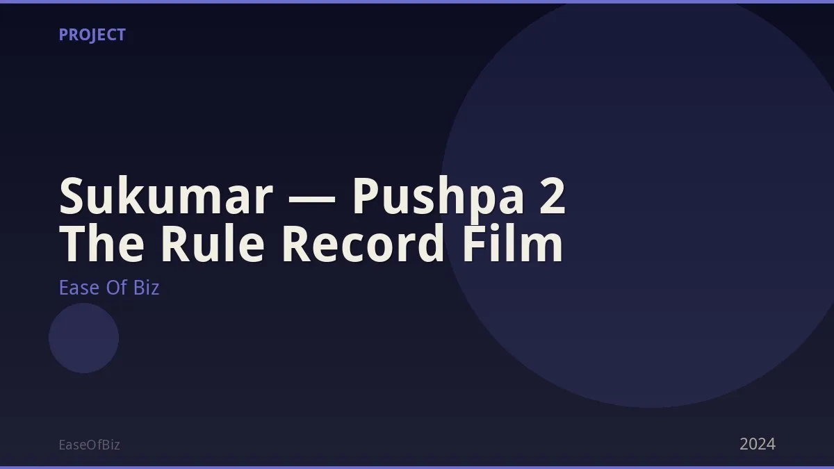 Sukumar — Pushpa 2 The Rule Record Film