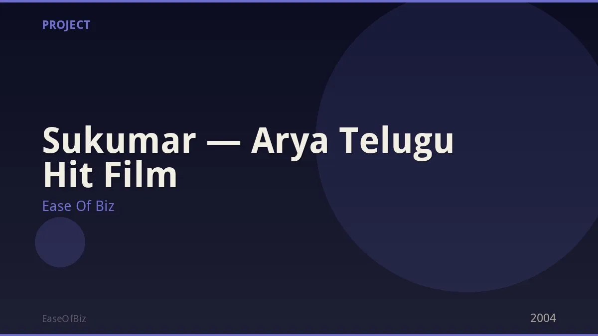 Sukumar — Arya Telugu Hit Film