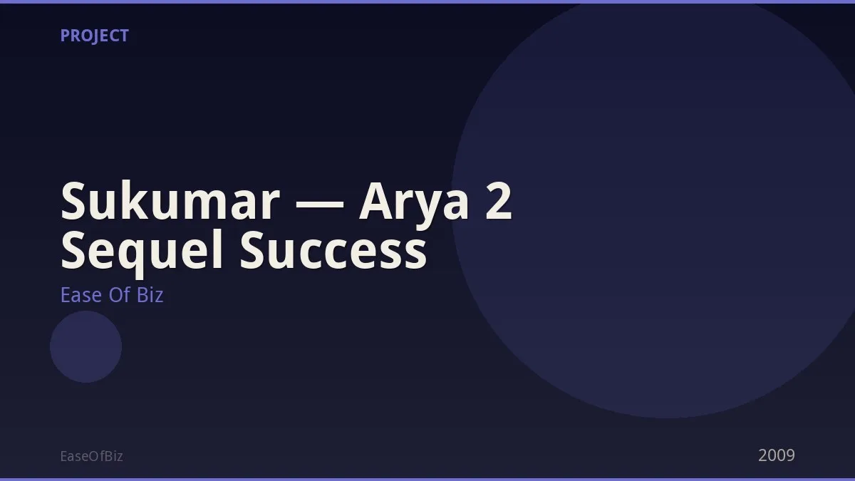 Sukumar — Arya 2 Sequel Success