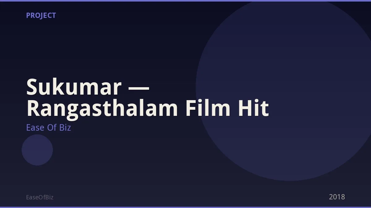 Sukumar — Rangasthalam Film Hit