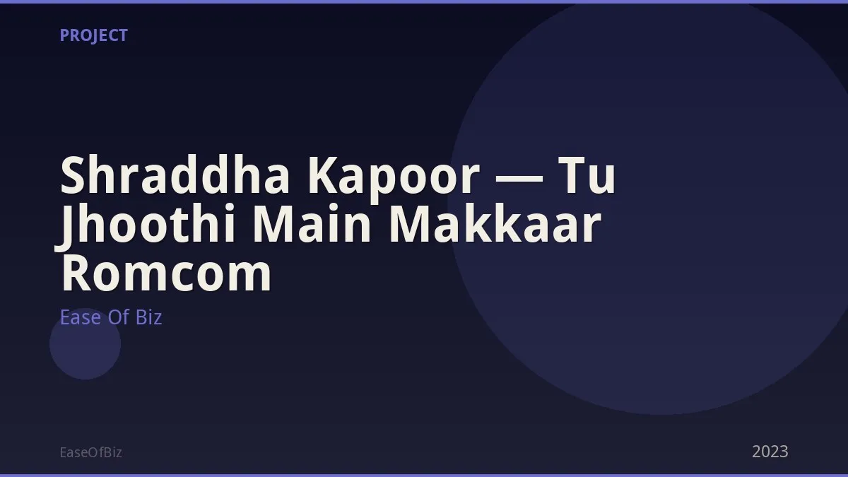 Shraddha Kapoor — Tu Jhoothi Main Makkaar Romcom