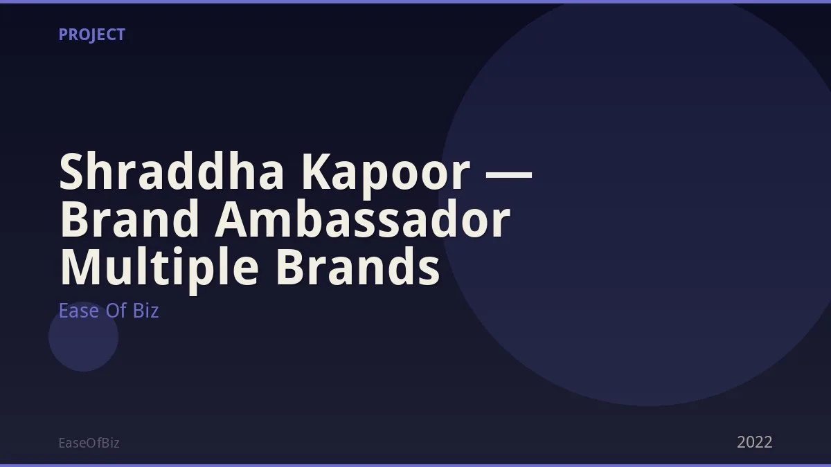 Shraddha Kapoor — Brand Ambassador Multiple Brands
