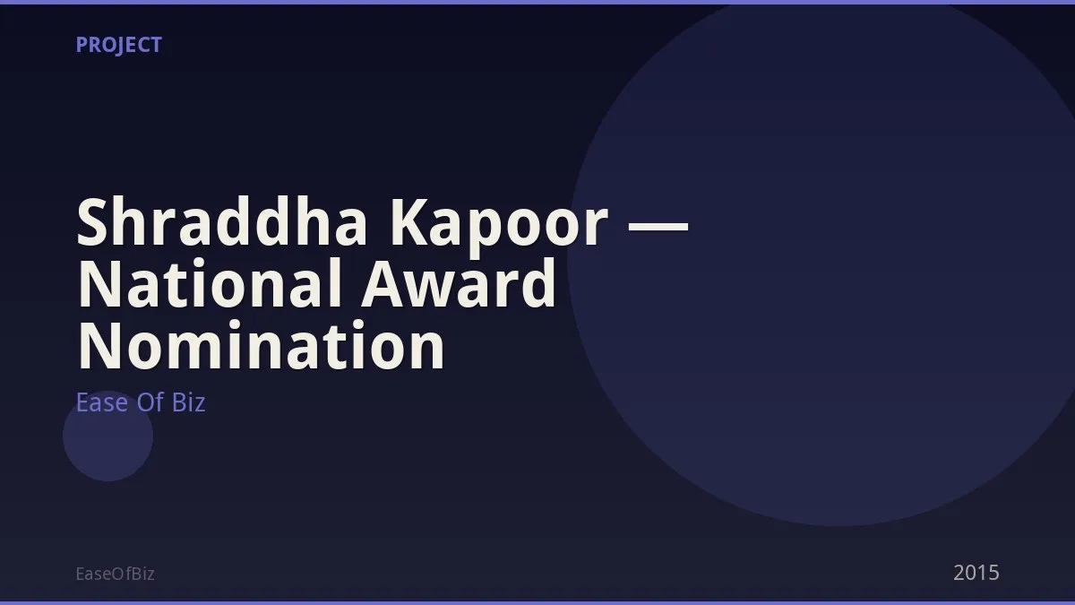 Shraddha Kapoor — National Award Nomination