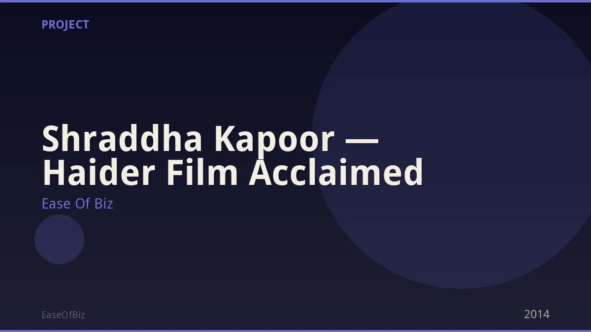 Shraddha Kapoor — Haider Film Acclaimed