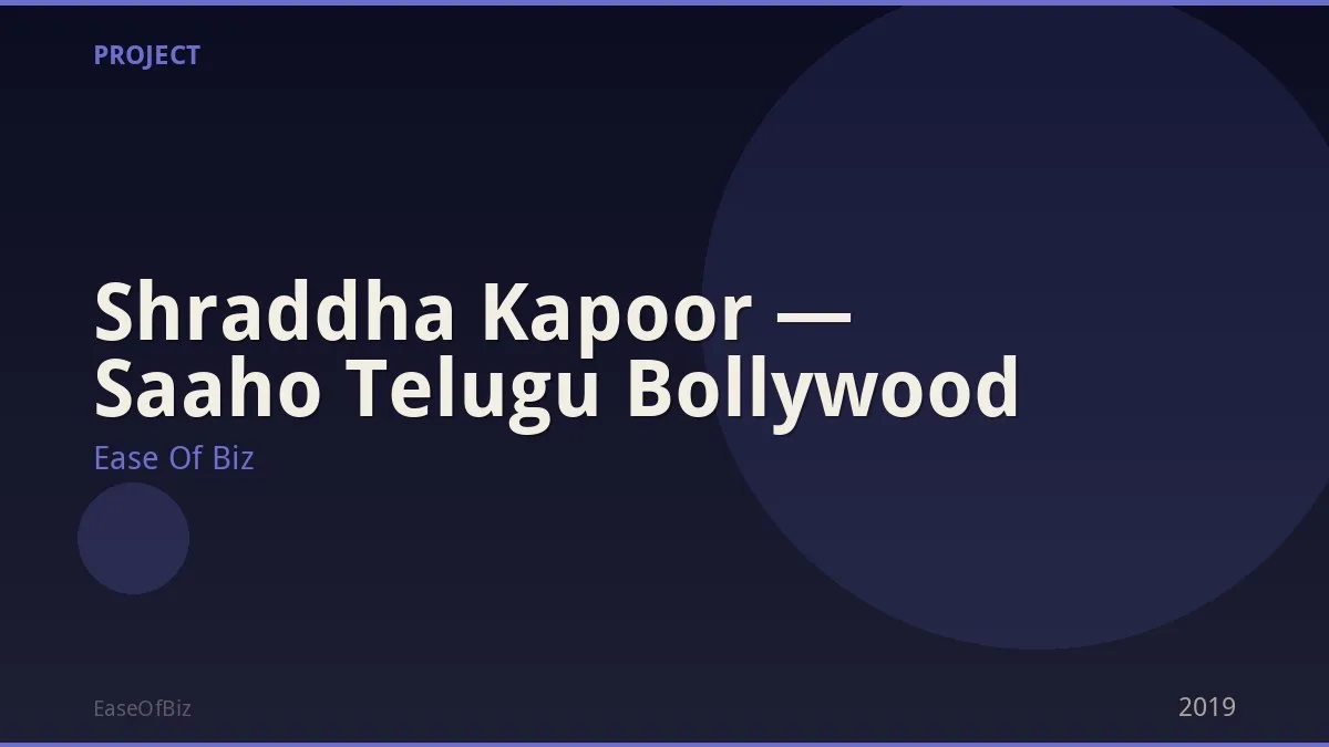 Shraddha Kapoor — Saaho Telugu Bollywood