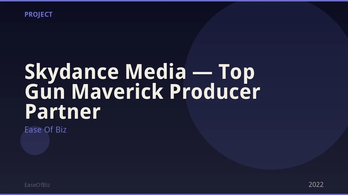 Skydance Media — Top Gun Maverick Producer Partner