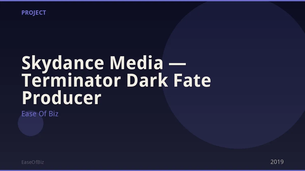 Skydance Media — Terminator Dark Fate Producer