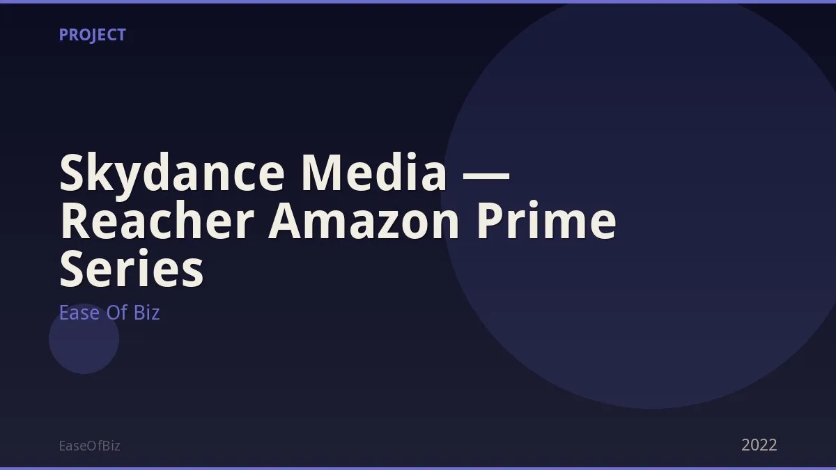 Skydance Media — Reacher Amazon Prime Series