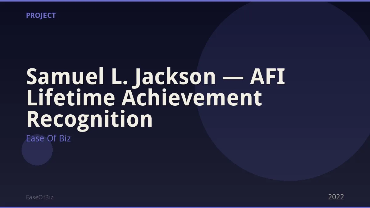 Samuel L. Jackson — AFI Lifetime Achievement Recognition