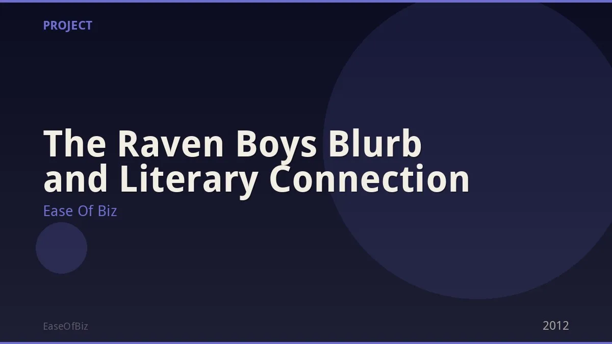 The Raven Boys Blurb and Literary Connection