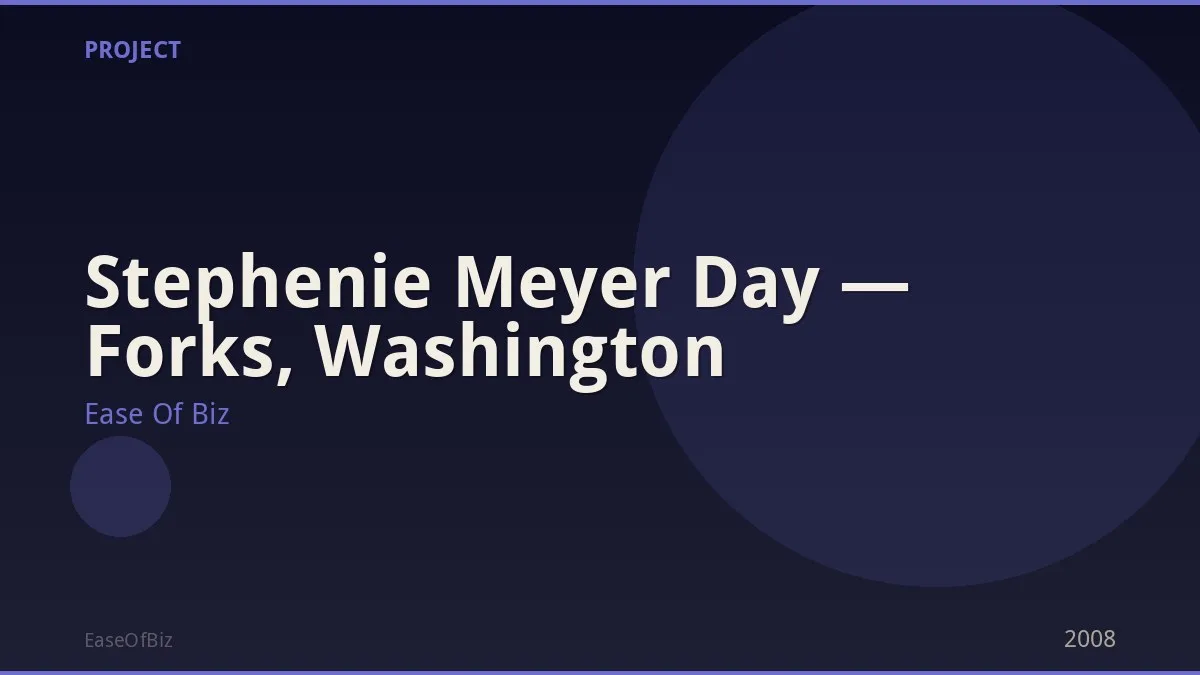 Stephenie Meyer Day — Forks, Washington