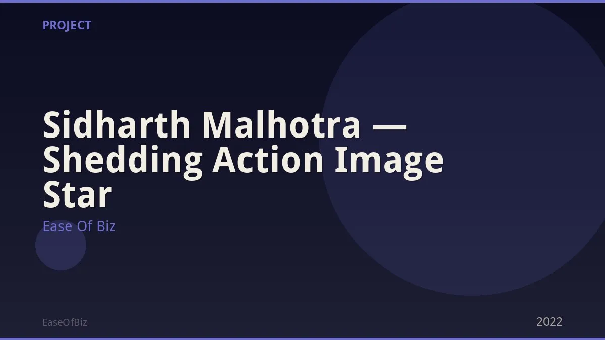 Sidharth Malhotra — Shedding Action Image Star