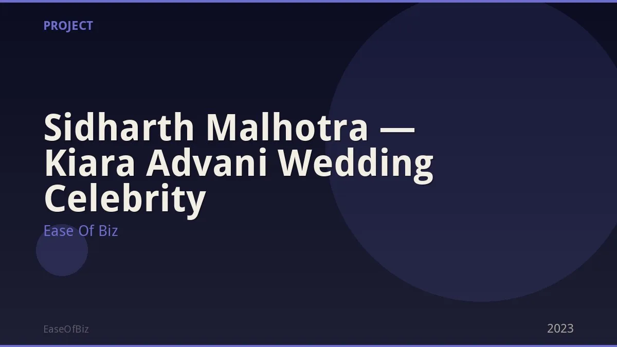 Sidharth Malhotra — Kiara Advani Wedding Celebrity