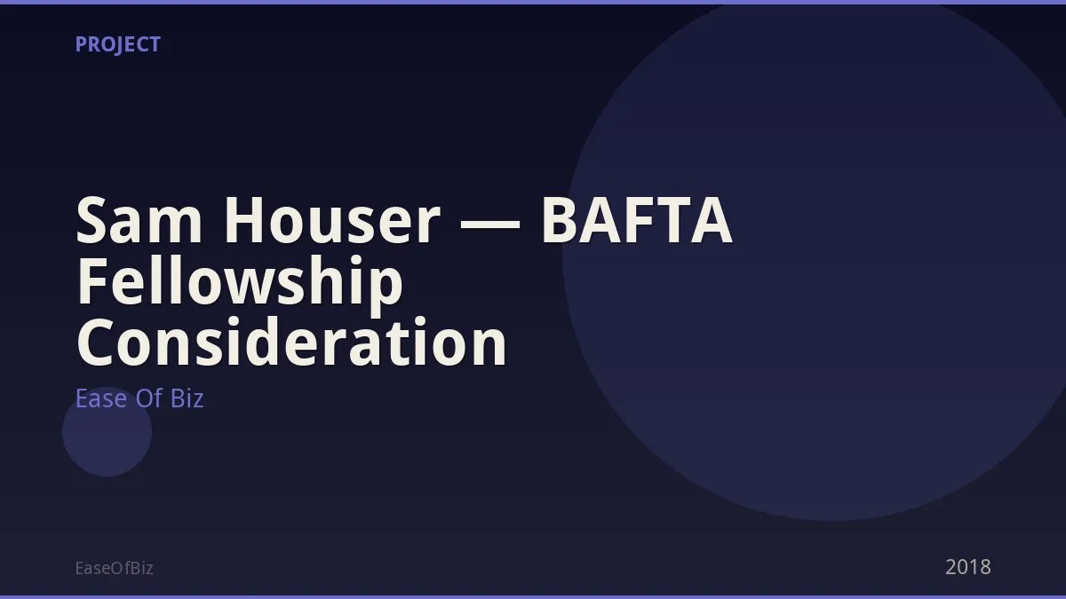 Sam Houser — BAFTA Fellowship Consideration