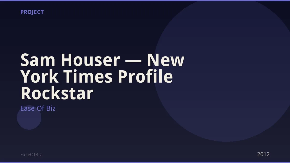 Sam Houser — New York Times Profile Rockstar