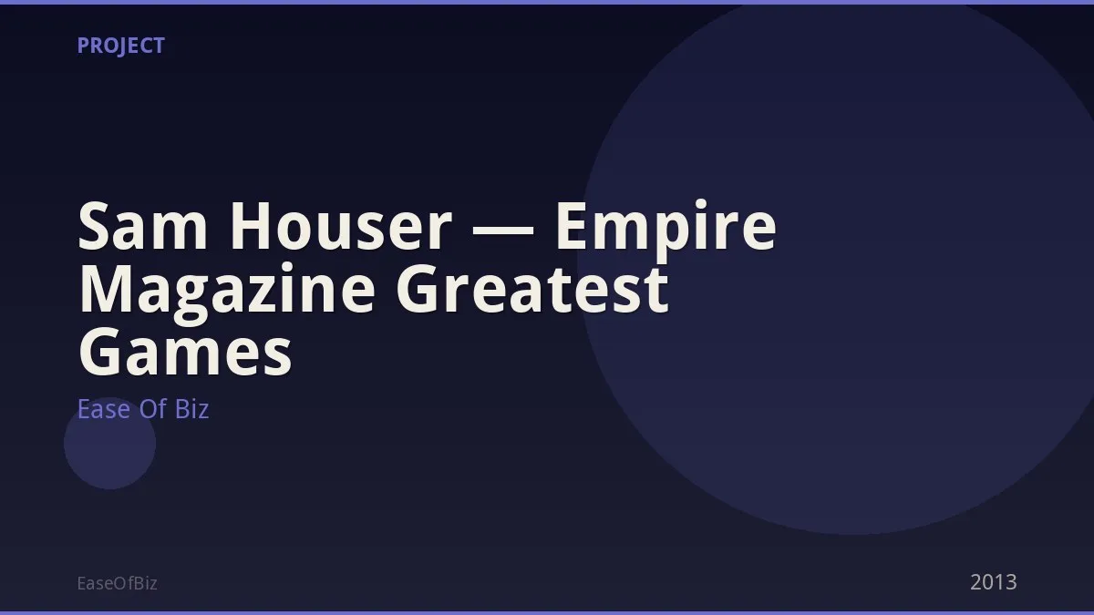 Sam Houser — Empire Magazine Greatest Games