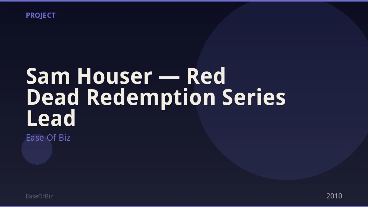 Sam Houser — Red Dead Redemption Series Lead