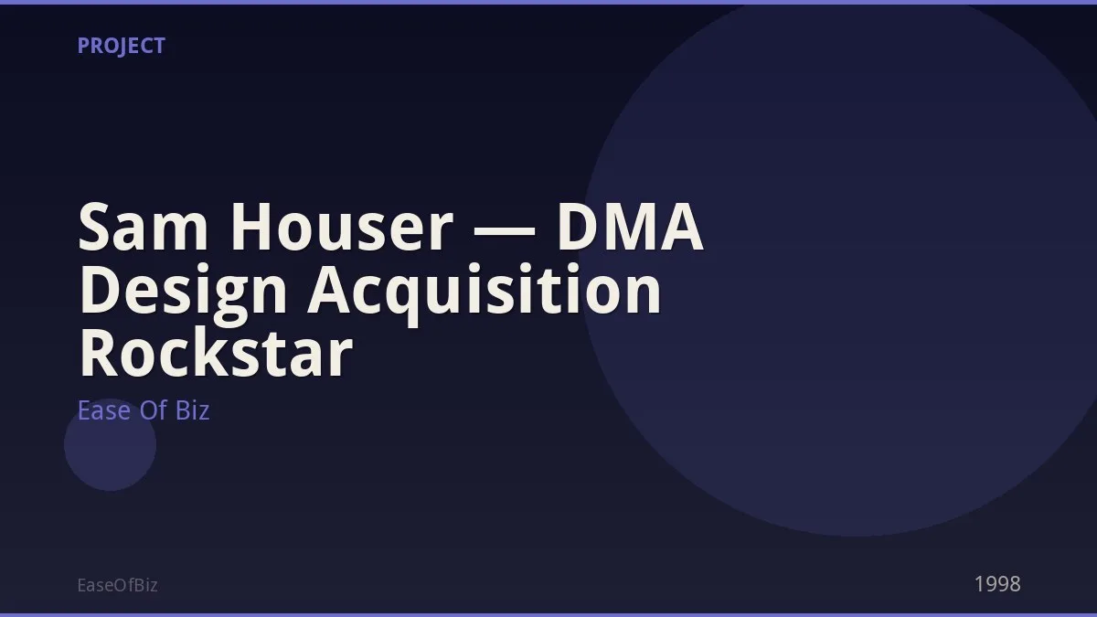 Sam Houser — DMA Design Acquisition Rockstar