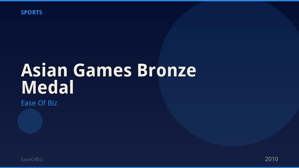 Asian Games Bronze Medal