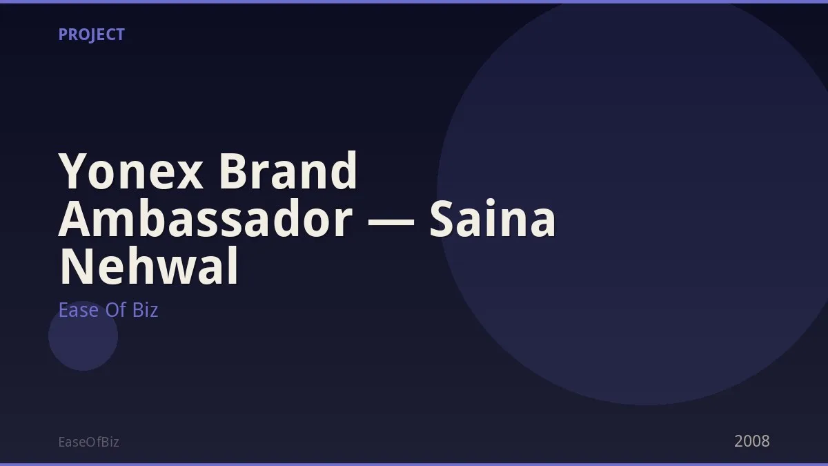 Yonex Brand Ambassador — Saina Nehwal