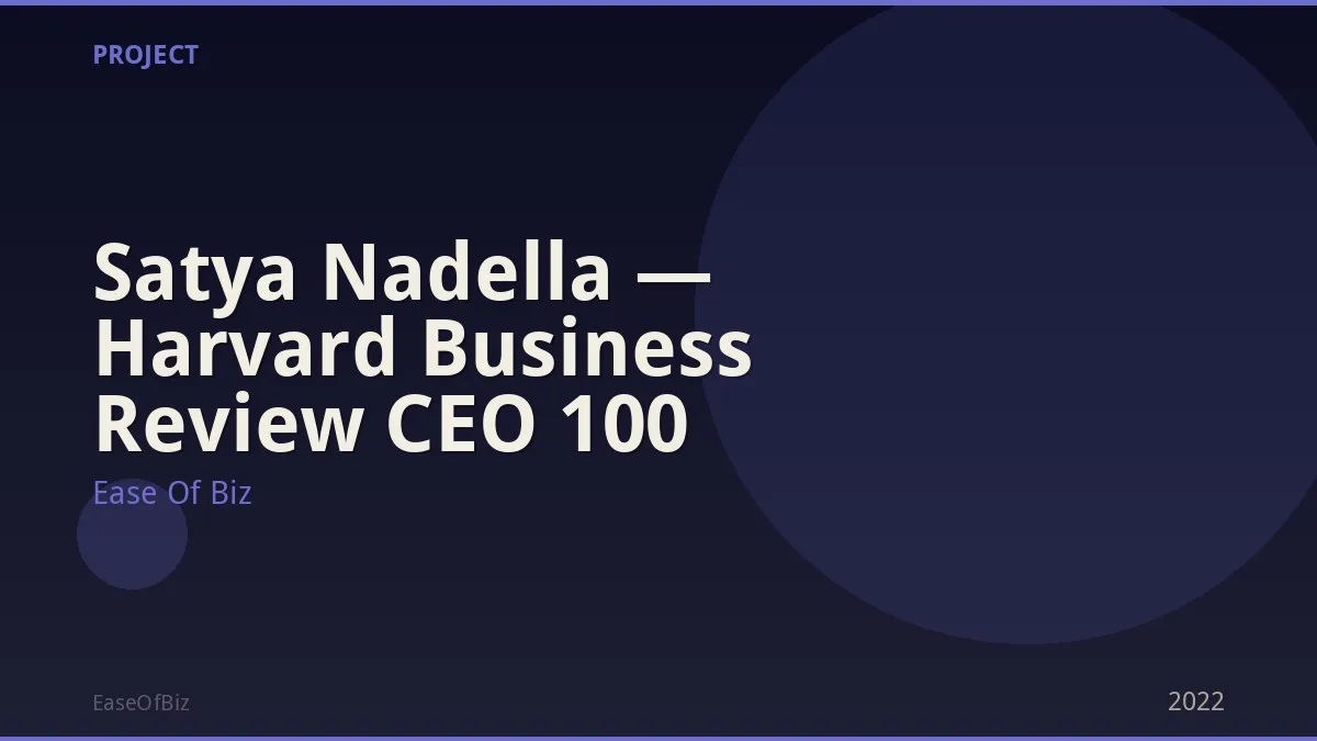 Satya Nadella — Harvard Business Review CEO 100