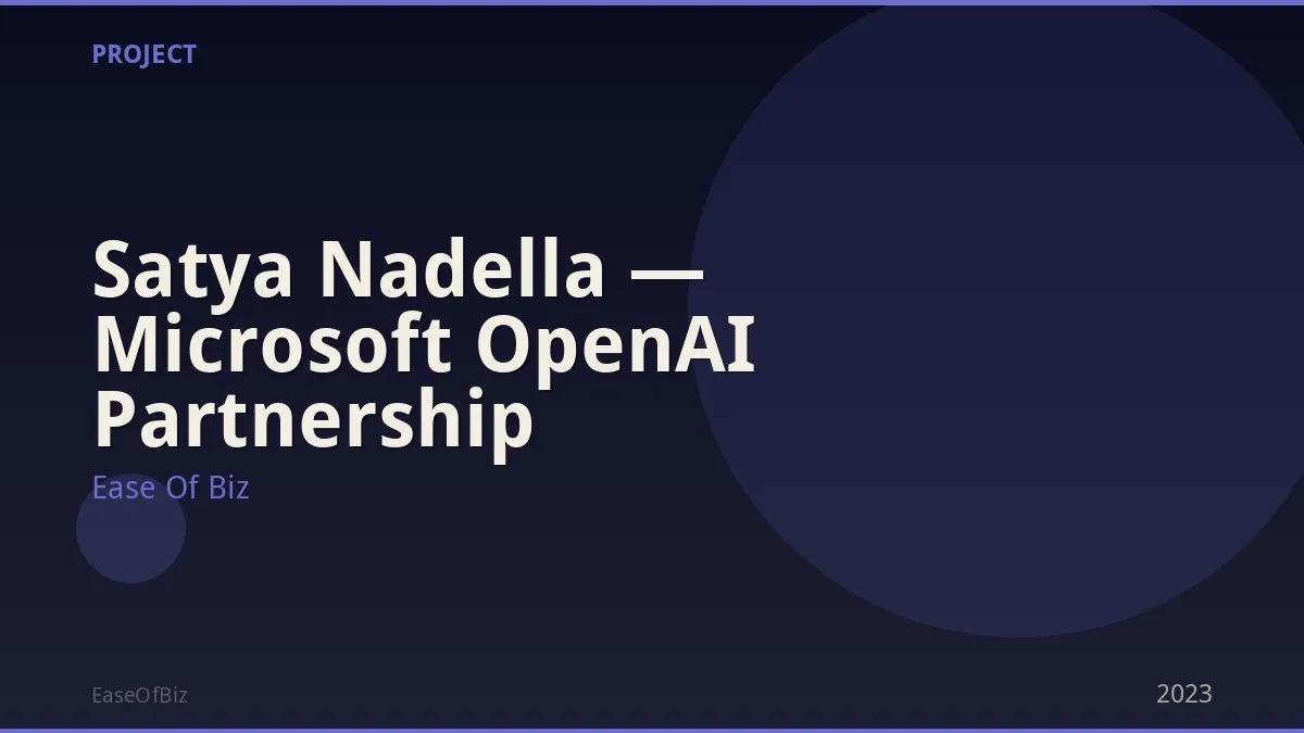 Satya Nadella — Microsoft OpenAI Partnership