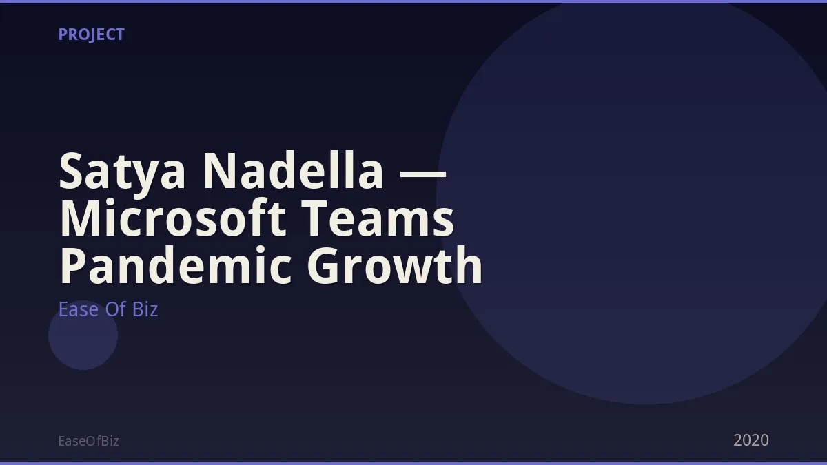 Satya Nadella — Microsoft Teams Pandemic Growth