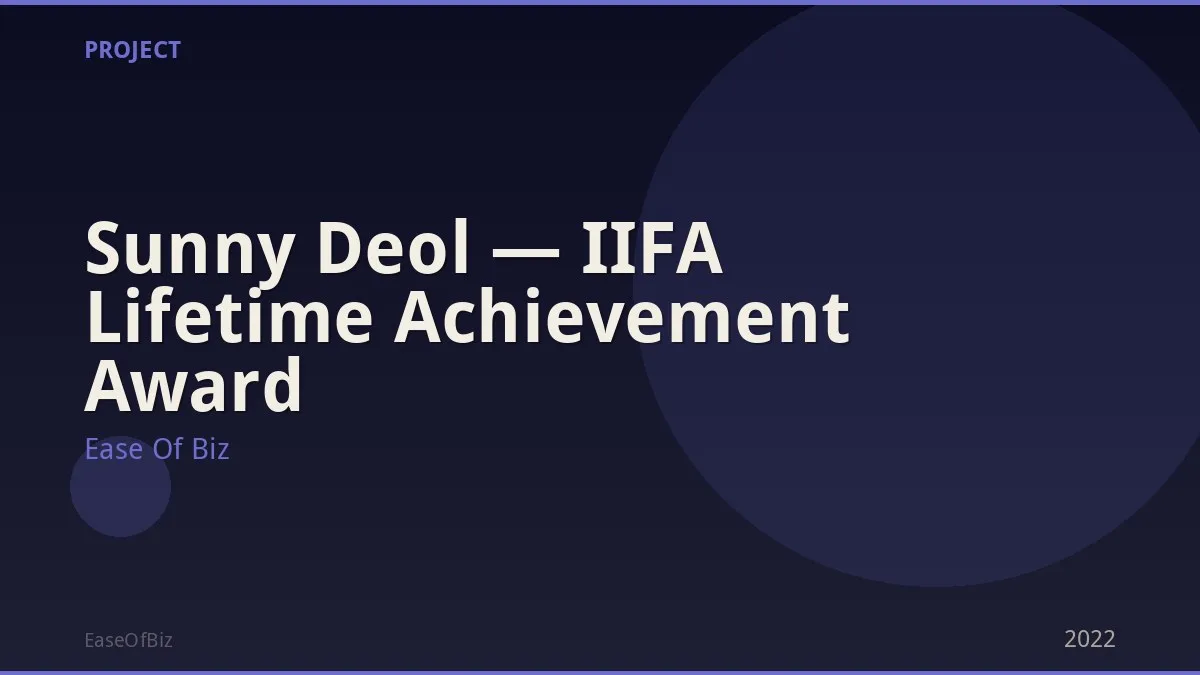 Sunny Deol — IIFA Lifetime Achievement Award