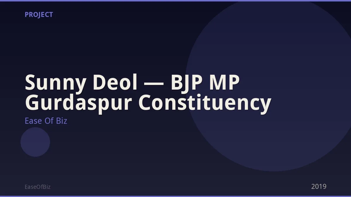 Sunny Deol — BJP MP Gurdaspur Constituency