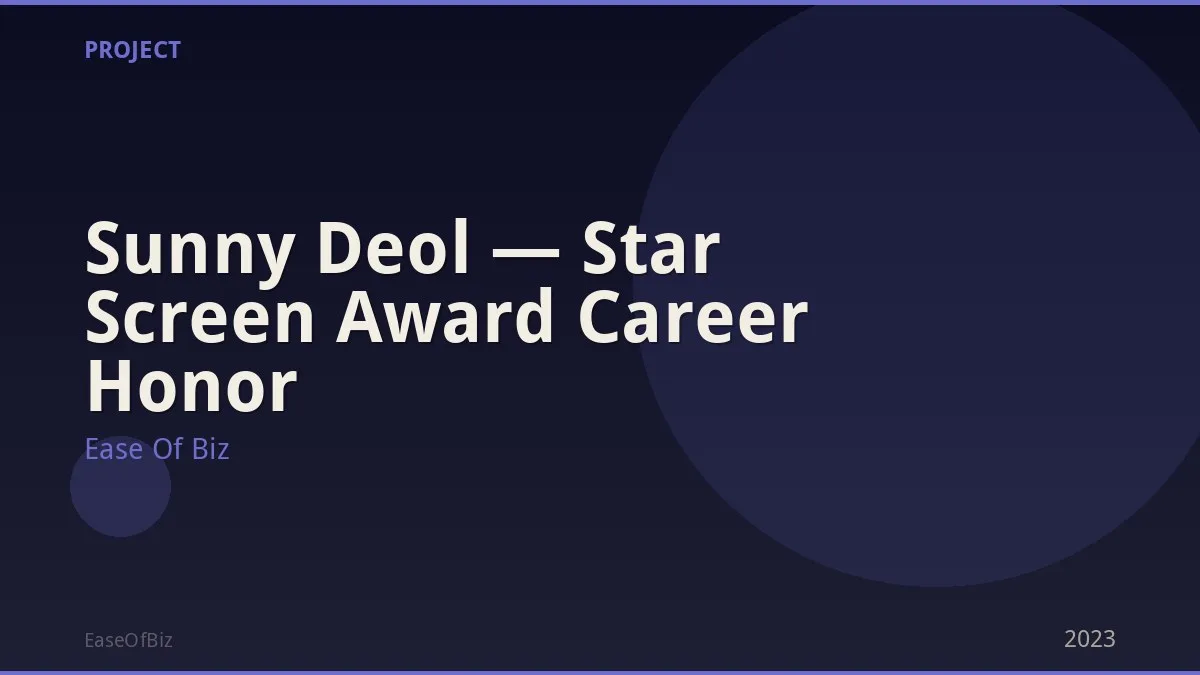 Sunny Deol — Star Screen Award Career Honor
