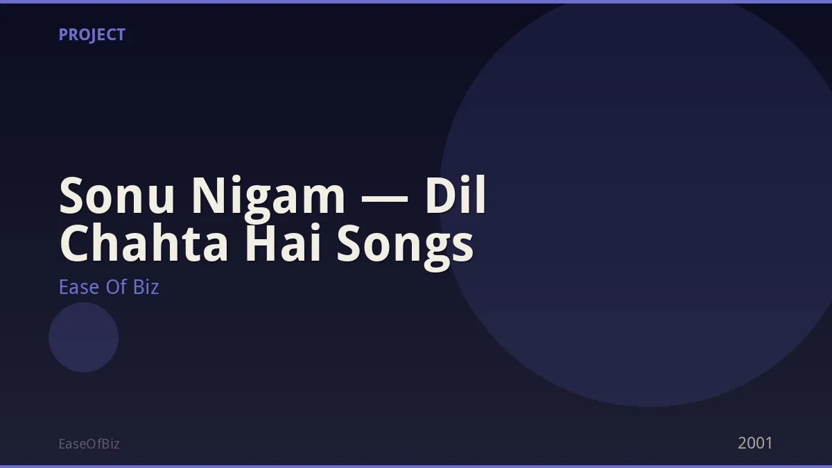 Sonu Nigam — Dil Chahta Hai Songs