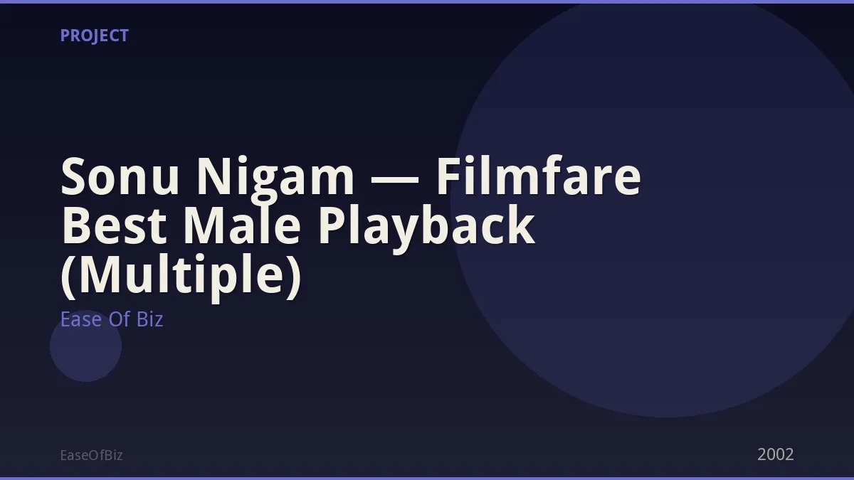 Sonu Nigam — Filmfare Best Male Playback (Multiple)