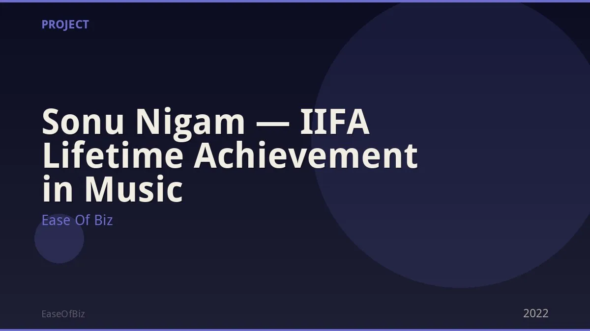 Sonu Nigam — IIFA Lifetime Achievement in Music