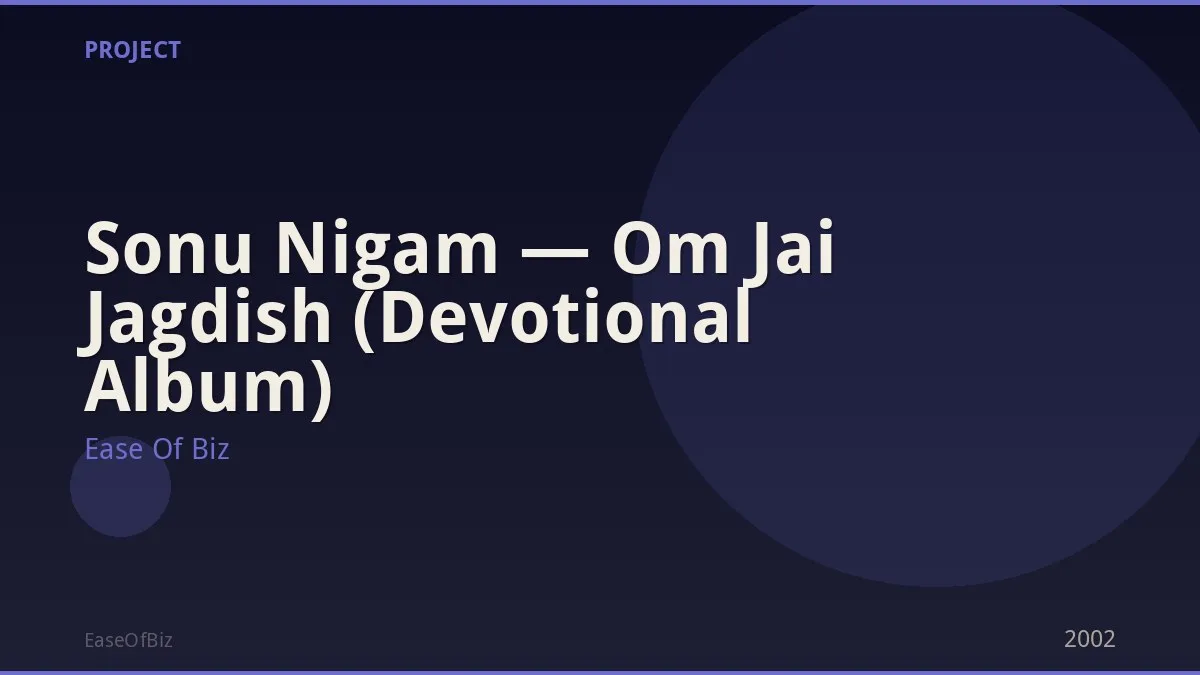 Sonu Nigam — Om Jai Jagdish (Devotional Album)