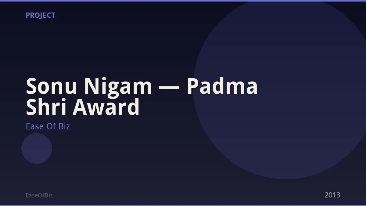 Sonu Nigam — Padma Shri Award