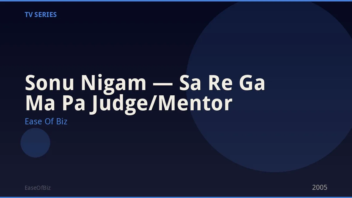 Sonu Nigam — Sa Re Ga Ma Pa Judge/Mentor