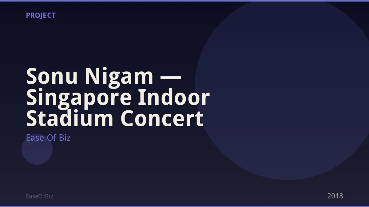 Sonu Nigam — Singapore Indoor Stadium Concert