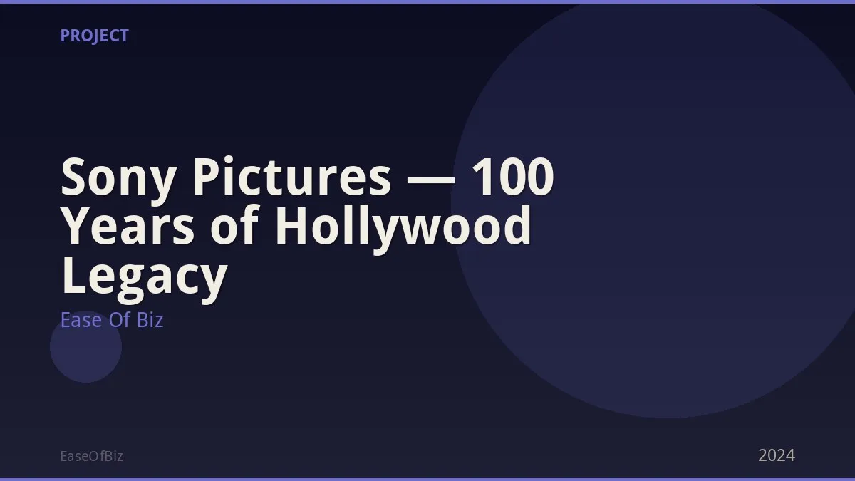 Sony Pictures — 100 Years of Hollywood Legacy