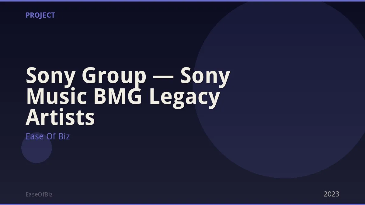 Sony Group — Sony Music BMG Legacy Artists