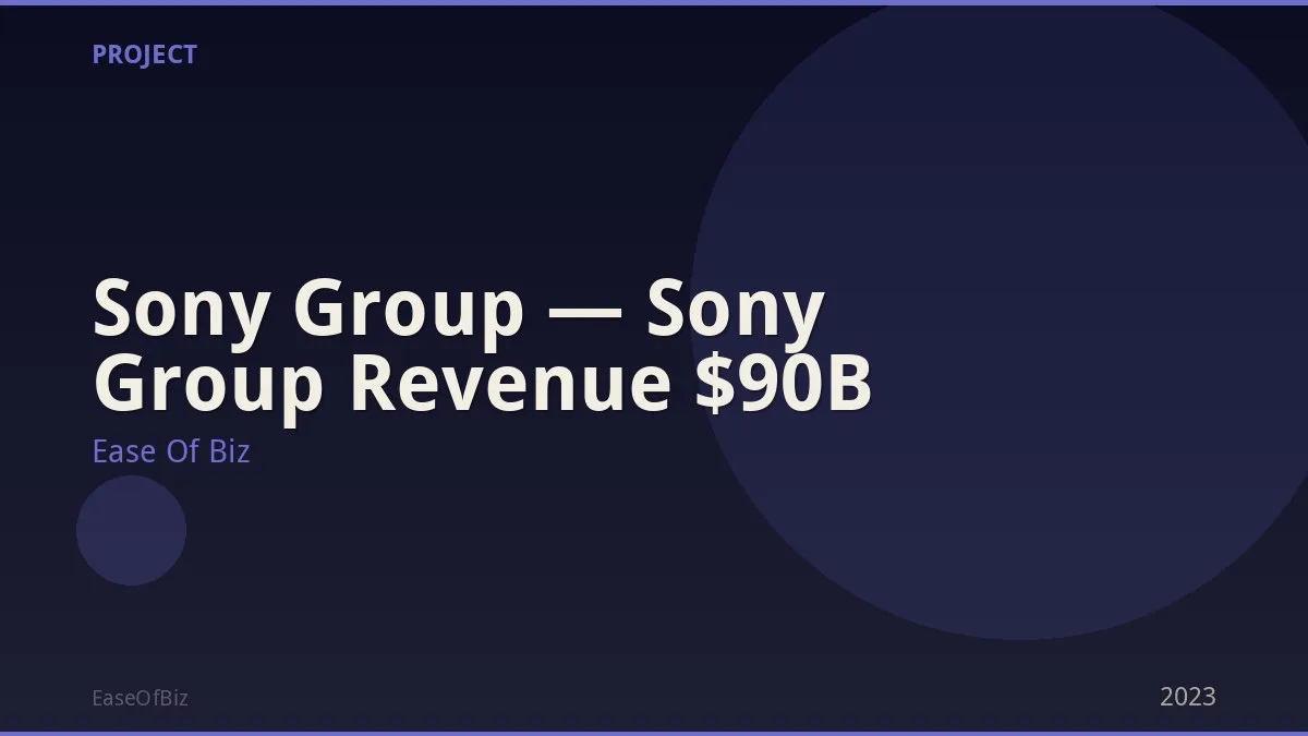 Sony Group — Sony Group Revenue $90B