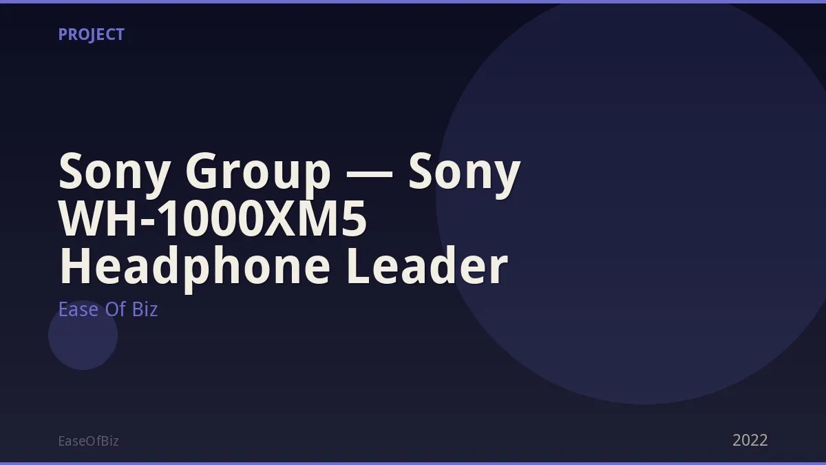 Sony Group — Sony WH-1000XM5 Headphone Leader