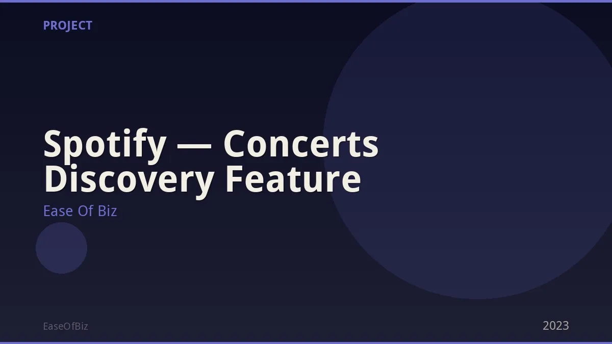 Spotify — Concerts Discovery Feature