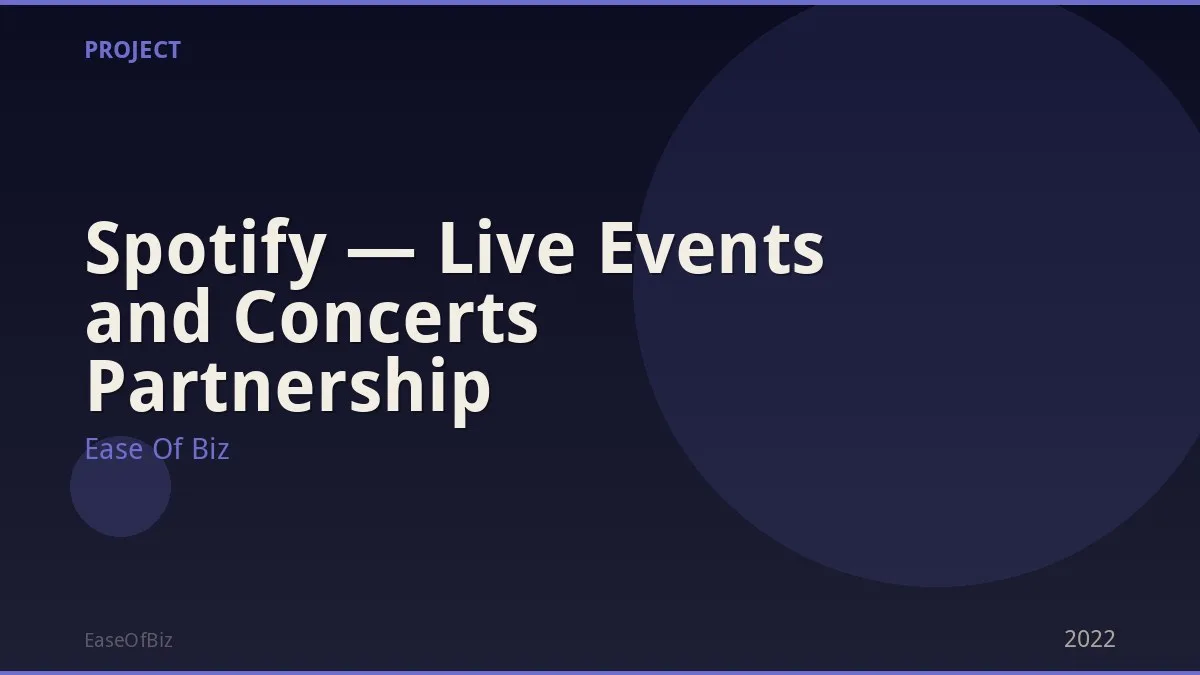 Spotify — Live Events and Concerts Partnership