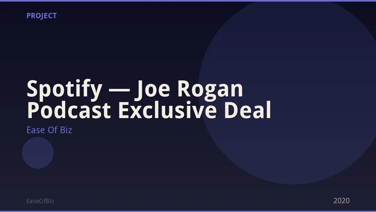 Spotify — Joe Rogan Podcast Exclusive Deal