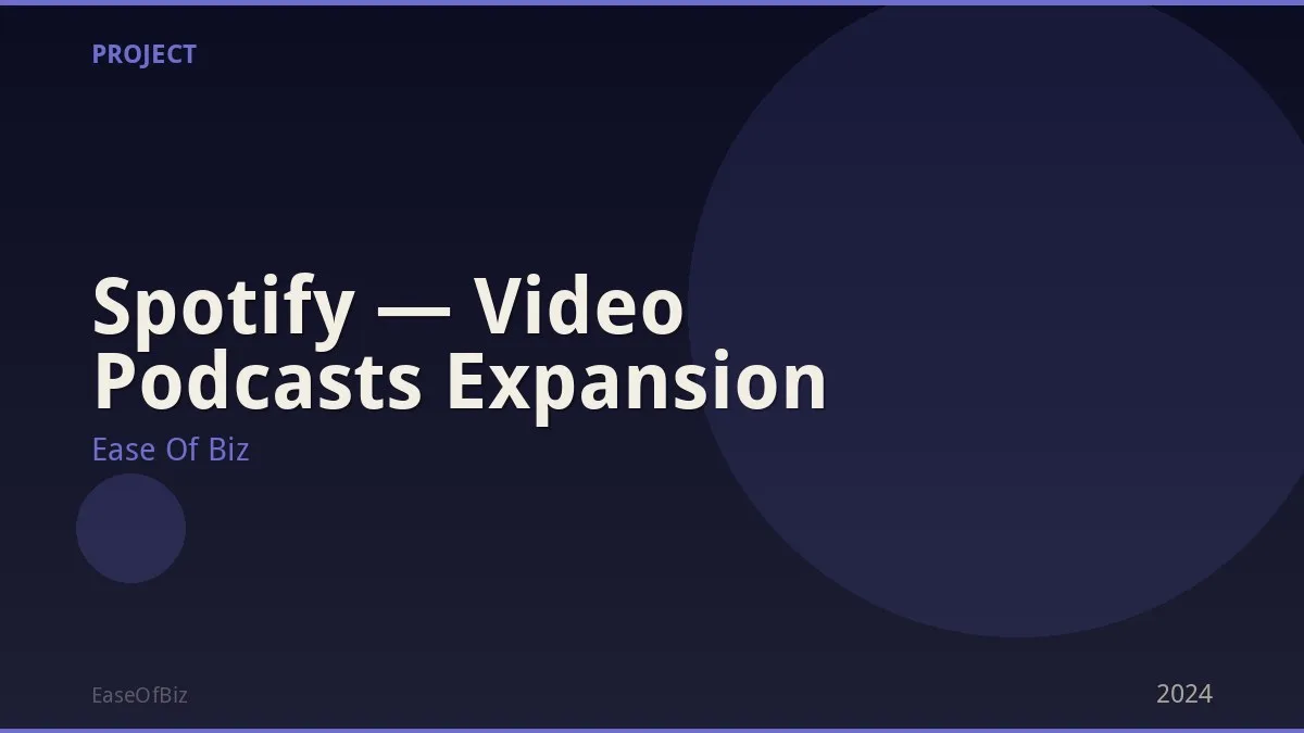 Spotify — Video Podcasts Expansion